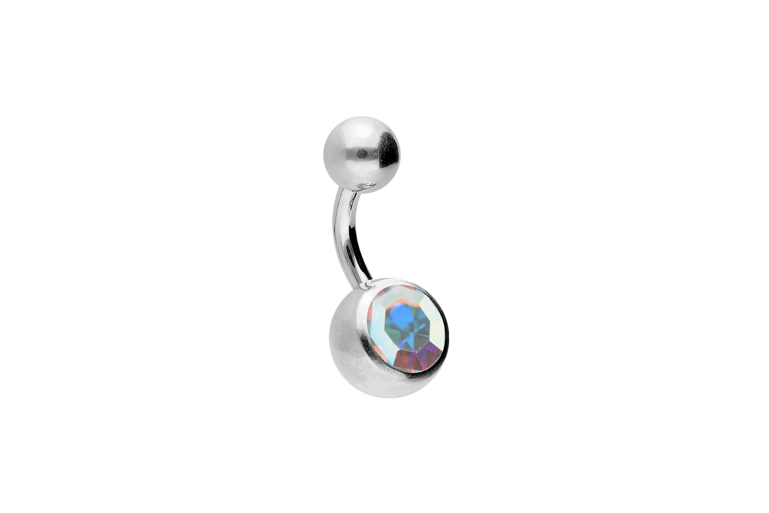 Chirurgenstahl Bananabell Piercing KRISTALL